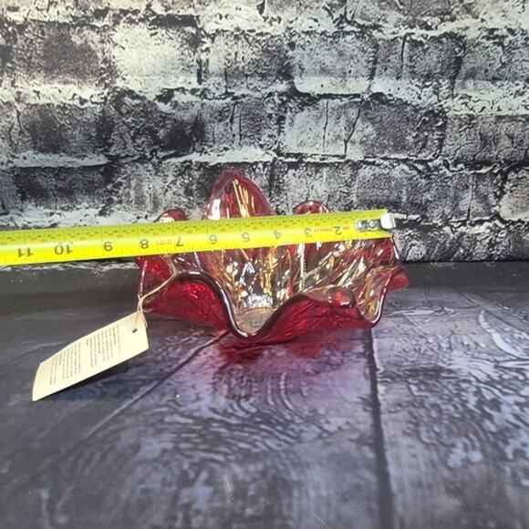 Vintage Murano Art Glass Red Bowl by Antica Cristalleria, Made in Italy Handmade - Picture 8 of 8